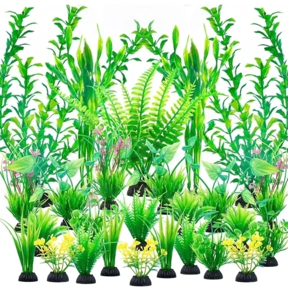 Assorted Artificial Aquarium Plants - 22 Pieces